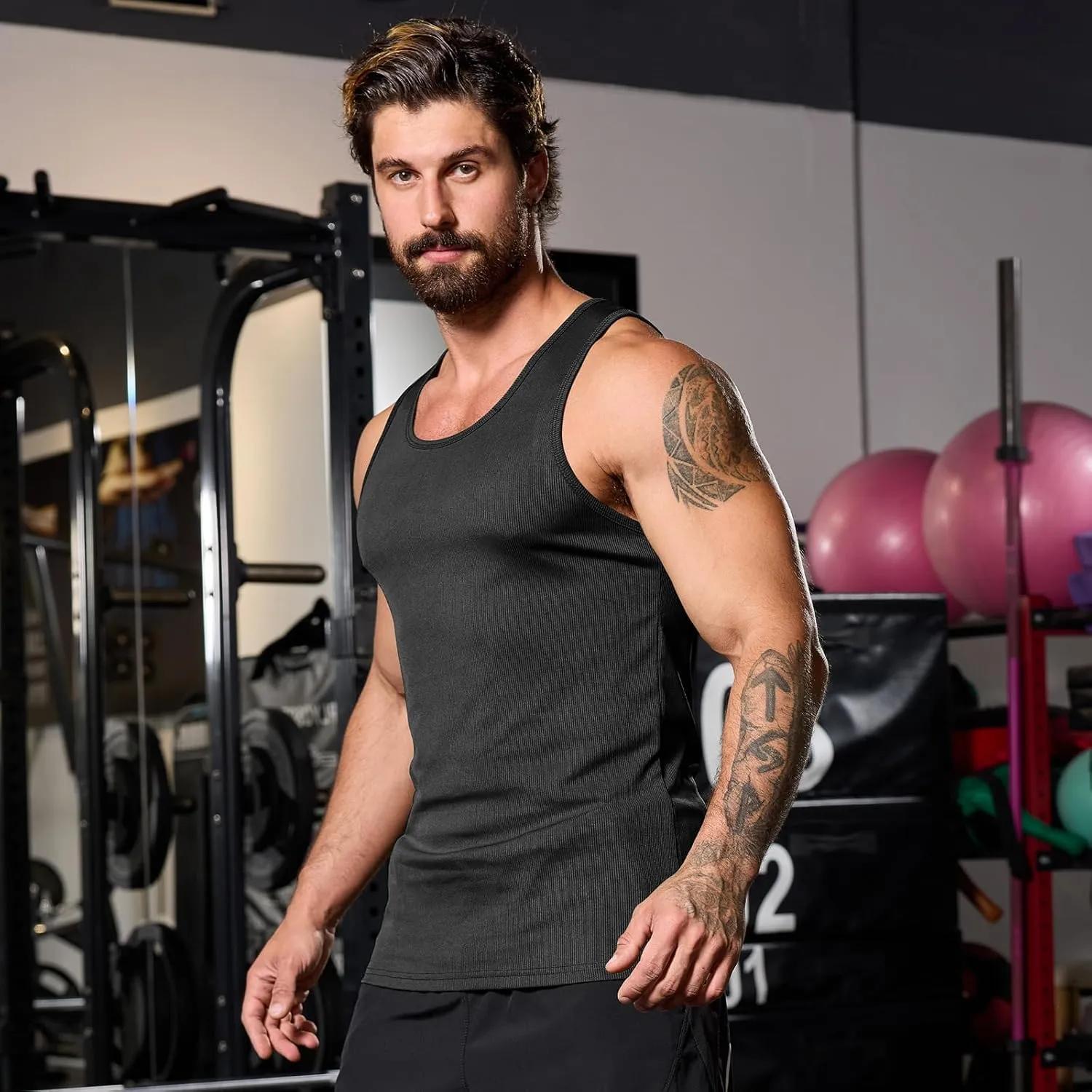 Muscle Killer Men's Workout Tank Tops Gym Muscle Tee Sleeveless Fitness Quick Dry Bodybuilding Ribbed Knit T Shirt