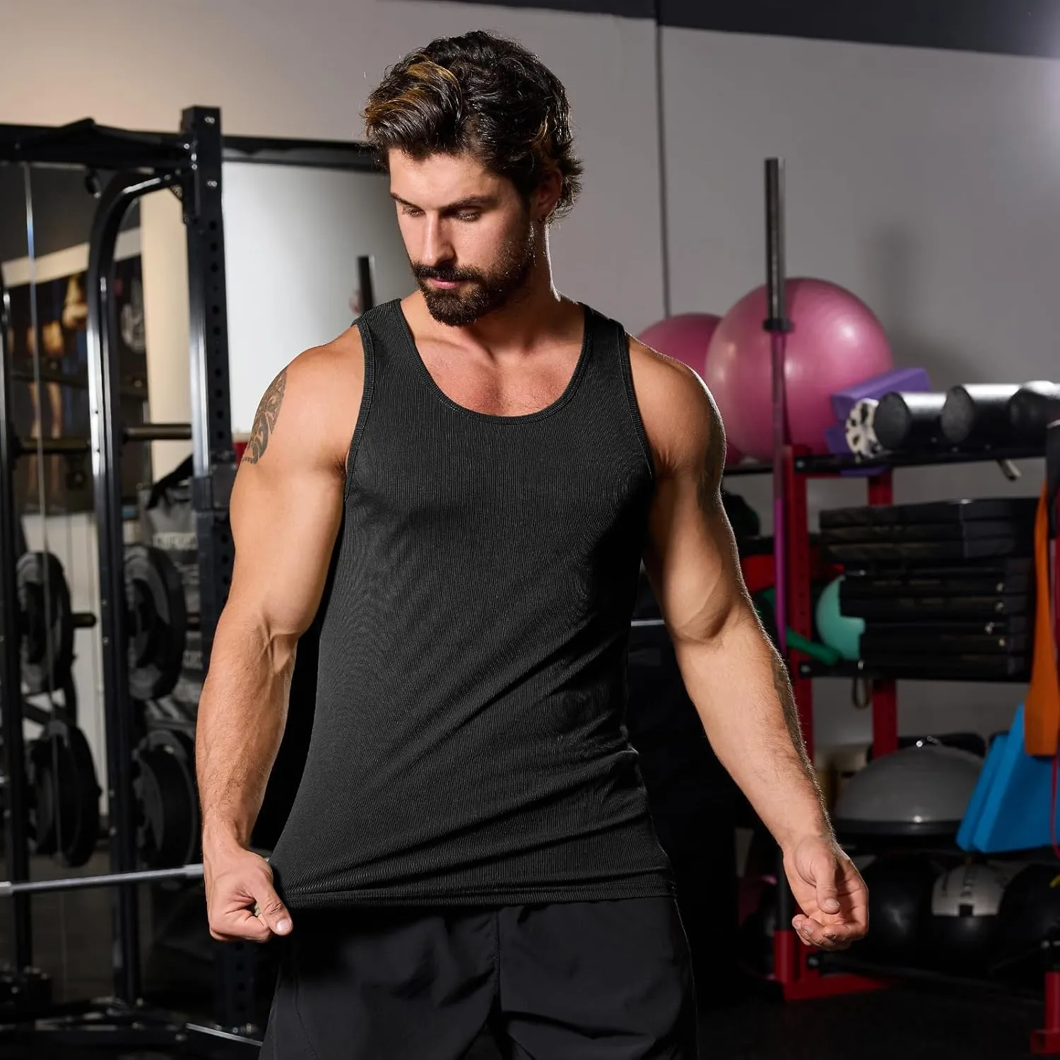 Muscle Killer Men's Workout Tank Tops Gym Muscle Tee Sleeveless Fitness Quick Dry Bodybuilding Ribbed Knit T Shirt