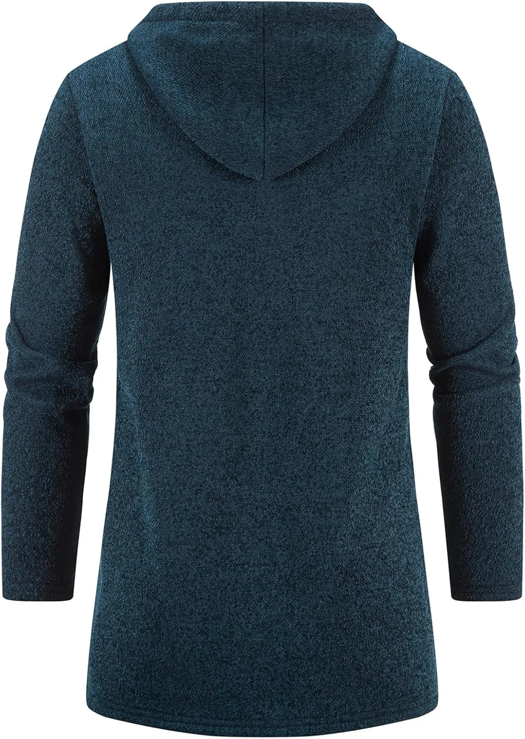 Mylldey Men's Long Cardigan Hoodies Full-zip Fleece Lined Sweaters Knit Regular Fit Casual Sweater Hooded Coat wiht Pocket