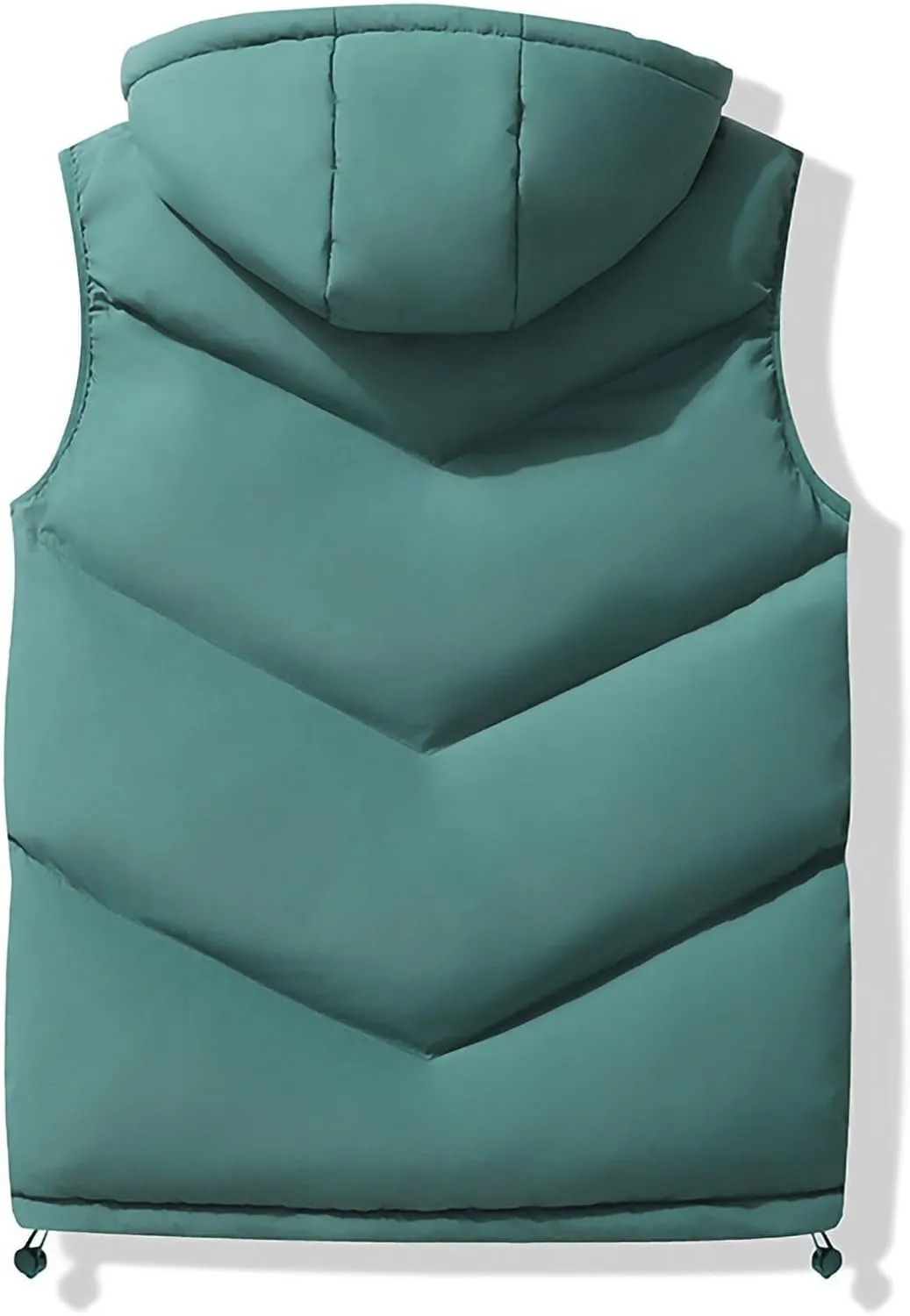NATHGAM Men's Hooded Puffer Vest Zip Up Lightweight Quilted Gilet Sleeveless Down Jacket Winter Warm Cotton Padded Waistcoat