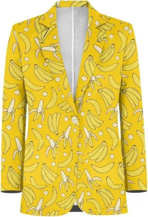Novelty Women's Casual Blazers Long Sleeve Open Front Button Work Offic Blazer Jackets with Pockets