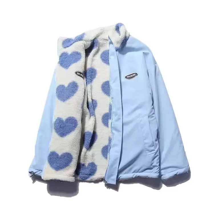 Octavia  Reversible Heart Print Fleece Jacket