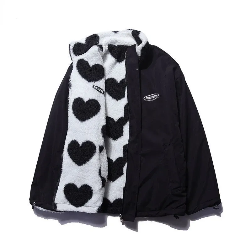 Octavia  Reversible Heart Print Fleece Jacket