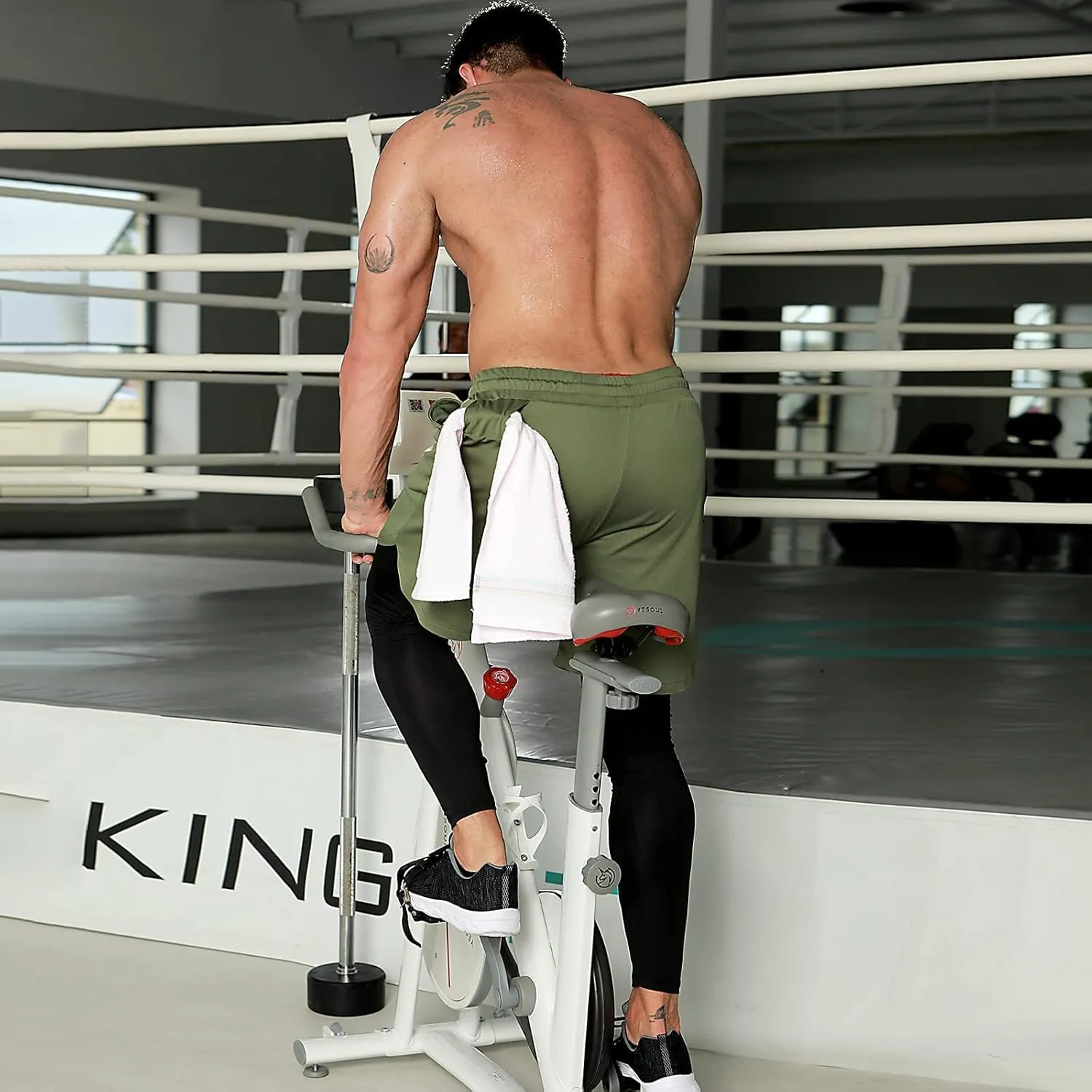 OEBLD Mens 2 in 1 Athletic Running Pants Quick Dry Gym Workout Shorts for Men Compression Pants with Pockets