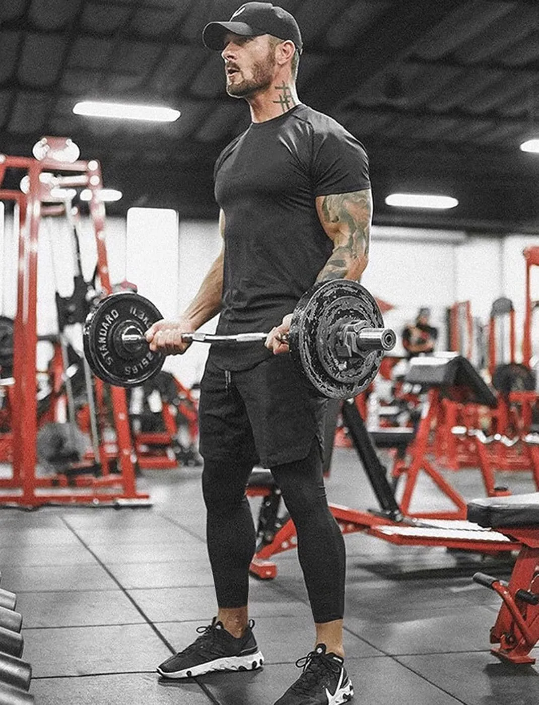 OEBLD Mens 2 in 1 Athletic Running Pants Quick Dry Gym Workout Shorts for Men Compression Pants with Pockets