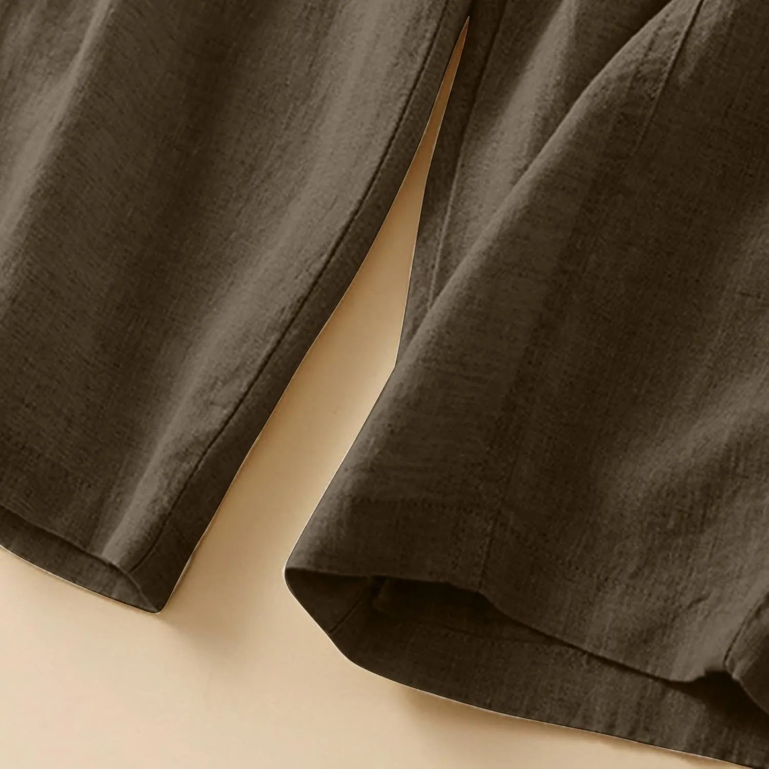 Oplxuo Wide Leg Palazzo Pants Women Summer Stretch High Waist Drawstring Solid Lounge Pants Casual Cotton Linen Trousers