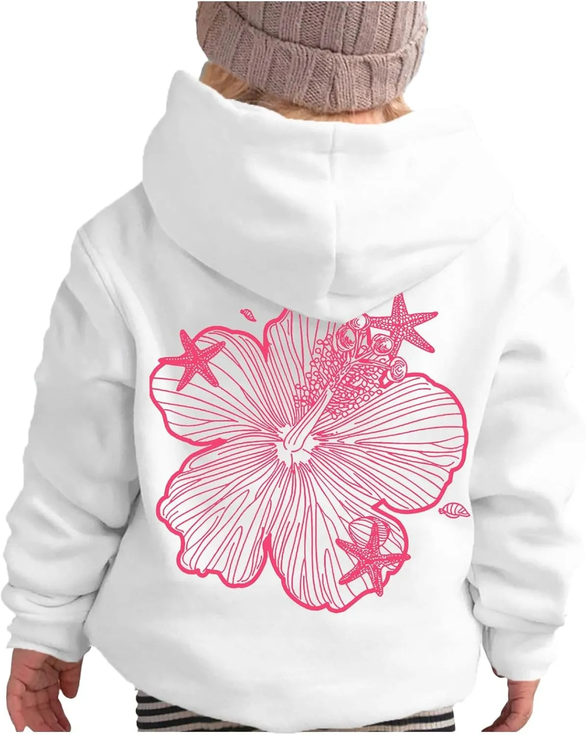 Palm Puff Hoodie for Kids Letter Graphic Hoodie Cute Preppy Sweatshirt Teen Girls Long Sleeve Tops with Pockets