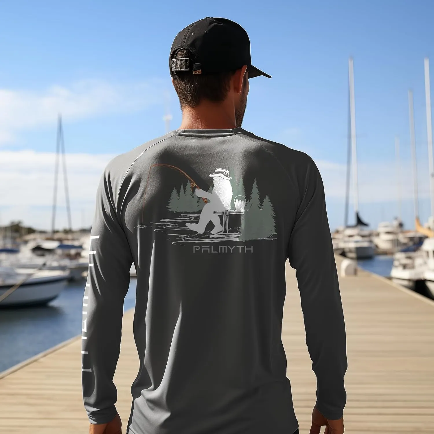 Palmyth Fishing Shirts for Men Long Sleeve UPF 50  T Shirt Sun Protection Tee