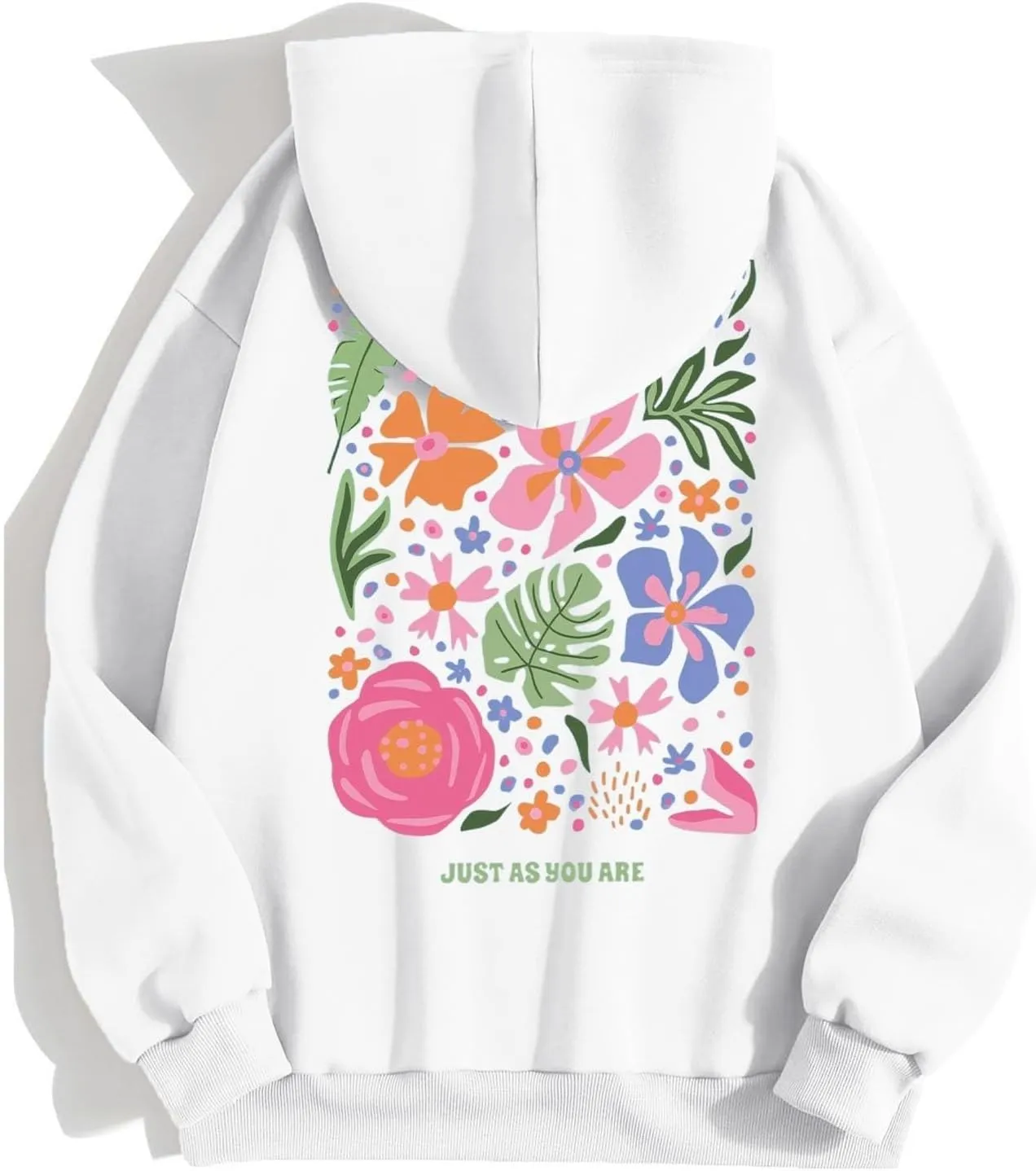 Pink Graphic Hoodie For Women 2024 Cute Preppy Hoodies Teen Girls Oversized Sweatshirt Y2k Drawstring Pullover With Pockets