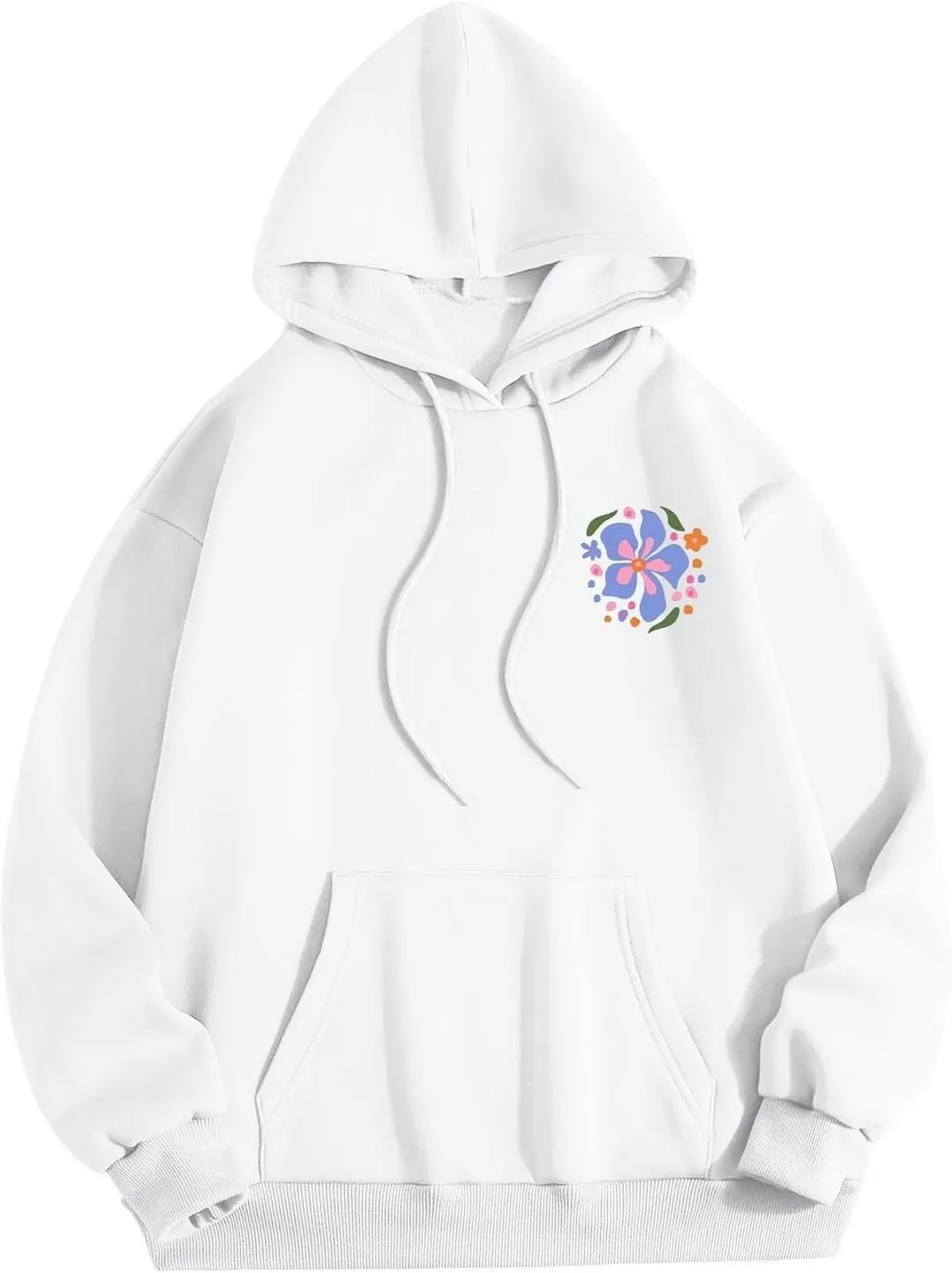 Pink Graphic Hoodie For Women 2024 Cute Preppy Hoodies Teen Girls Oversized Sweatshirt Y2k Drawstring Pullover With Pockets
