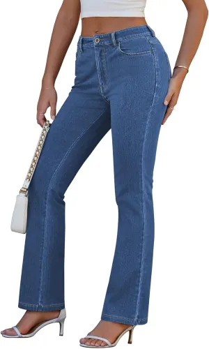 Pink Queen Women Bootcut Stretchy Jeans High Waisted Curvy Fit Trouser Pant