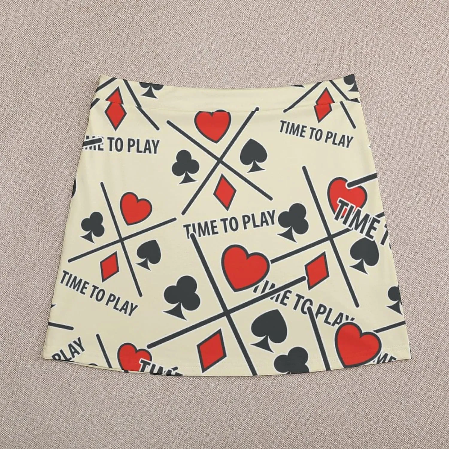 Playing Poker Card Women's Mini Skirts High Waist Short Skorts Casual A-line Skirt