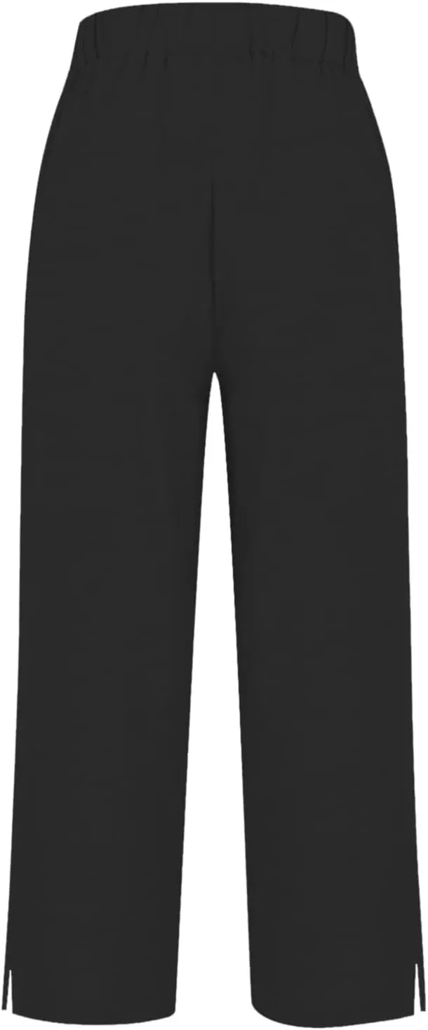 Plus Size Linen Pants for Women High Waisted Drawstring Cropped Capri Pants Casual Summer Work Pants Trousers 2025
