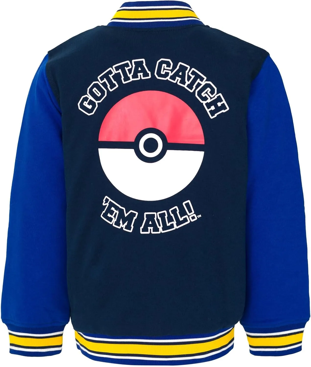 Pokemon French Terry Zip Up Varsity Bomber Jacket Little Kid to Big Kid Sizes (4-18-20)