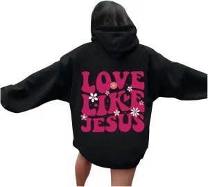 Preppy Hoodies Womens Hoodie Fall Graphic Long Sleeve Drawstring Hooded Pocket Pullover Sweatshirts