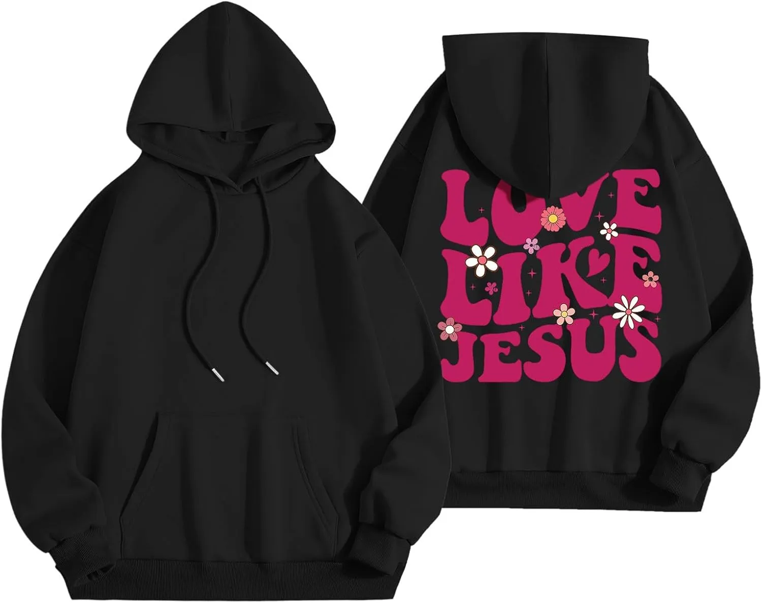 Preppy Hoodies Womens Hoodie Fall Graphic Long Sleeve Drawstring Hooded Pocket Pullover Sweatshirts