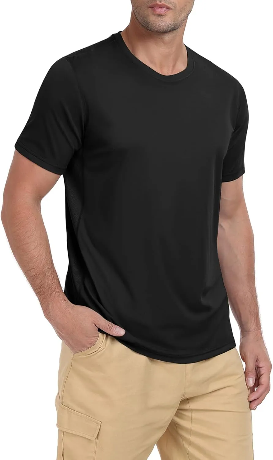 QIVICIMA Men's Workout T-Shirt Short Sleeve Athletic Shirts Dry Fit Breathable Mesh Running Tee Top