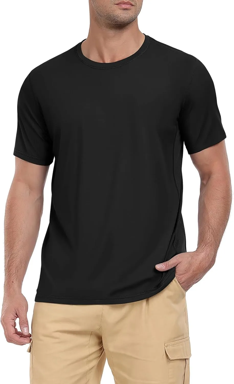 QIVICIMA Men's Workout T-Shirt Short Sleeve Athletic Shirts Dry Fit Breathable Mesh Running Tee Top