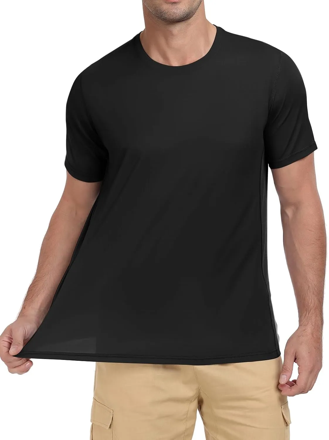QIVICIMA Men's Workout T-Shirt Short Sleeve Athletic Shirts Dry Fit Breathable Mesh Running Tee Top