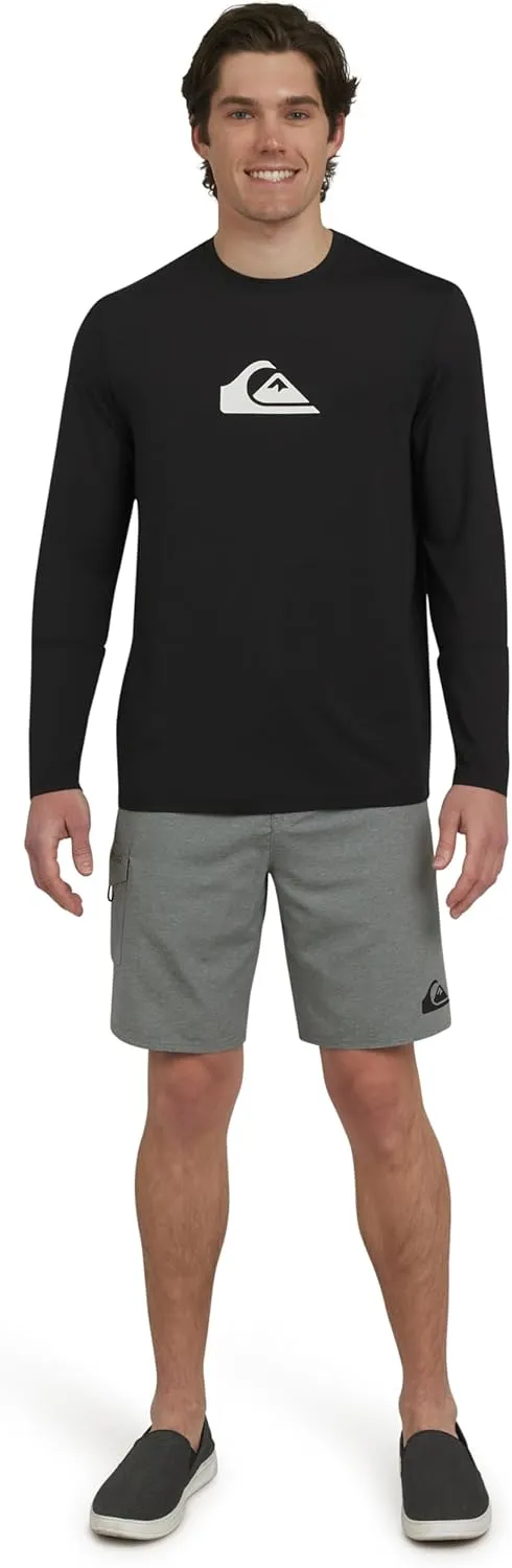 Quiksilver Men's Swimwear Regular Fit UPF 50 Long Sleeve Sun Tee Rash Guard Shirt (S-XXL)