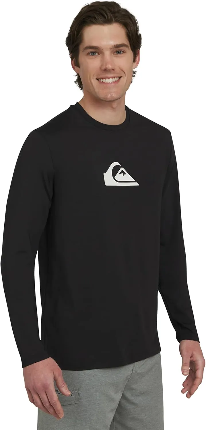 Quiksilver Men's Swimwear Regular Fit UPF 50 Long Sleeve Sun Tee Rash Guard Shirt (S-XXL)