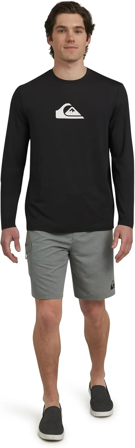 Quiksilver Men's Swimwear Regular Fit UPF 50 Long Sleeve Sun Tee Rash Guard Shirt (S-XXL)