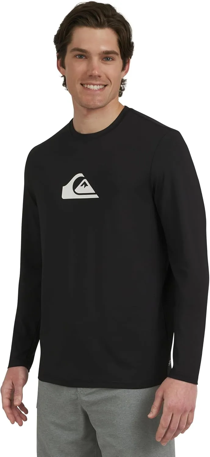 Quiksilver Men's Swimwear Regular Fit UPF 50 Long Sleeve Sun Tee Rash Guard Shirt (S-XXL)