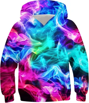 RAISEVERN Kids Hooded Sweatshirt 3D Pullover Hoodie for Girls Boys with Pocket for 6-16 Years