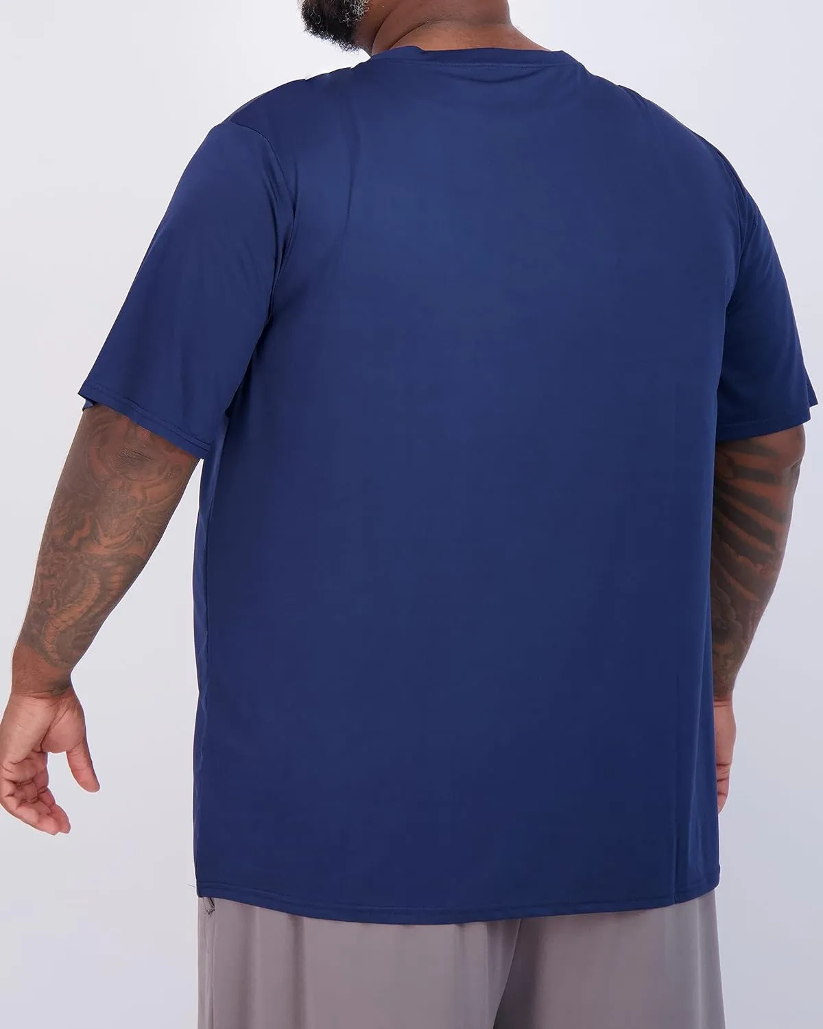Real Essentials 3 Pack: Mens Big & Tall V-Neck Short-Sleeve Tech Stretch Dry-Fit T-Shirt (3X Tall-5X Tall)
