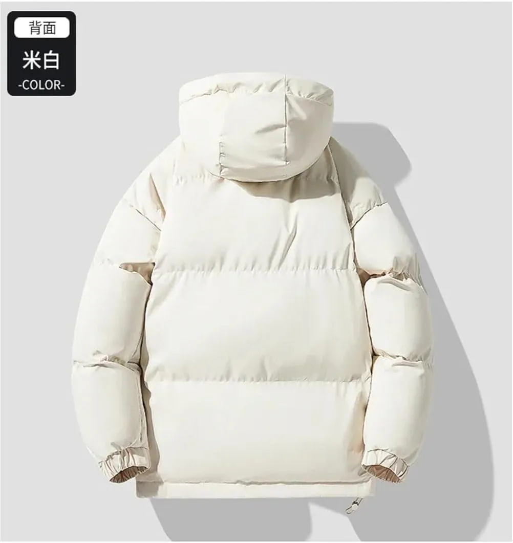 REHJJDFD Men's Warm Jacket Cotton Padded Jacket Casual Sports Jacket Men's Hooded Warm Thick Parkas