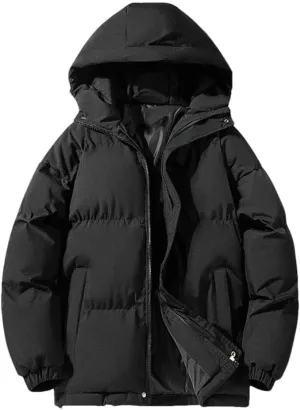 REHJJDFD Men's Warm Jacket Cotton Padded Jacket Casual Sports Jacket Men's Hooded Warm Thick Parkas