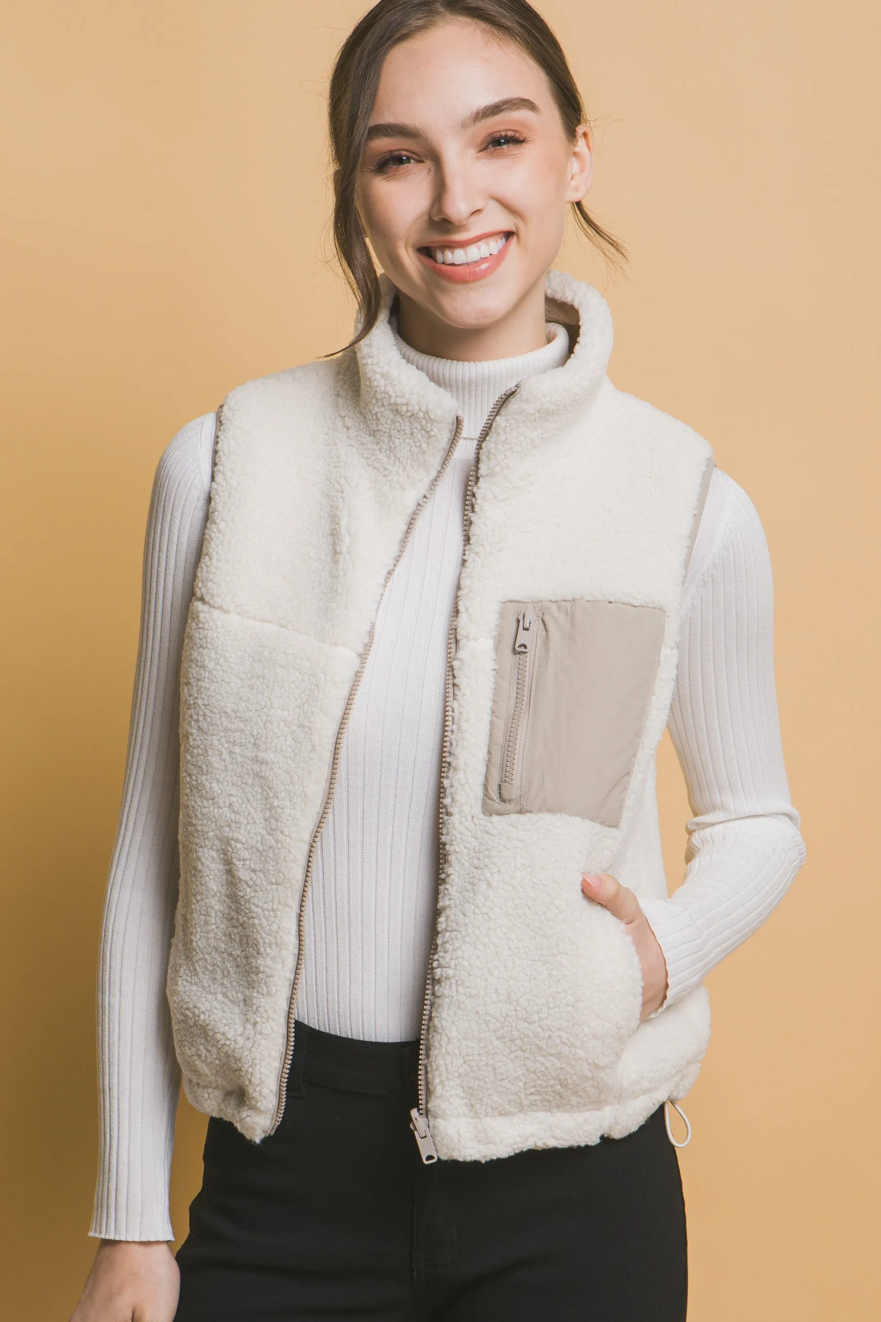 Reversible Fleece Vest With Side Pockets