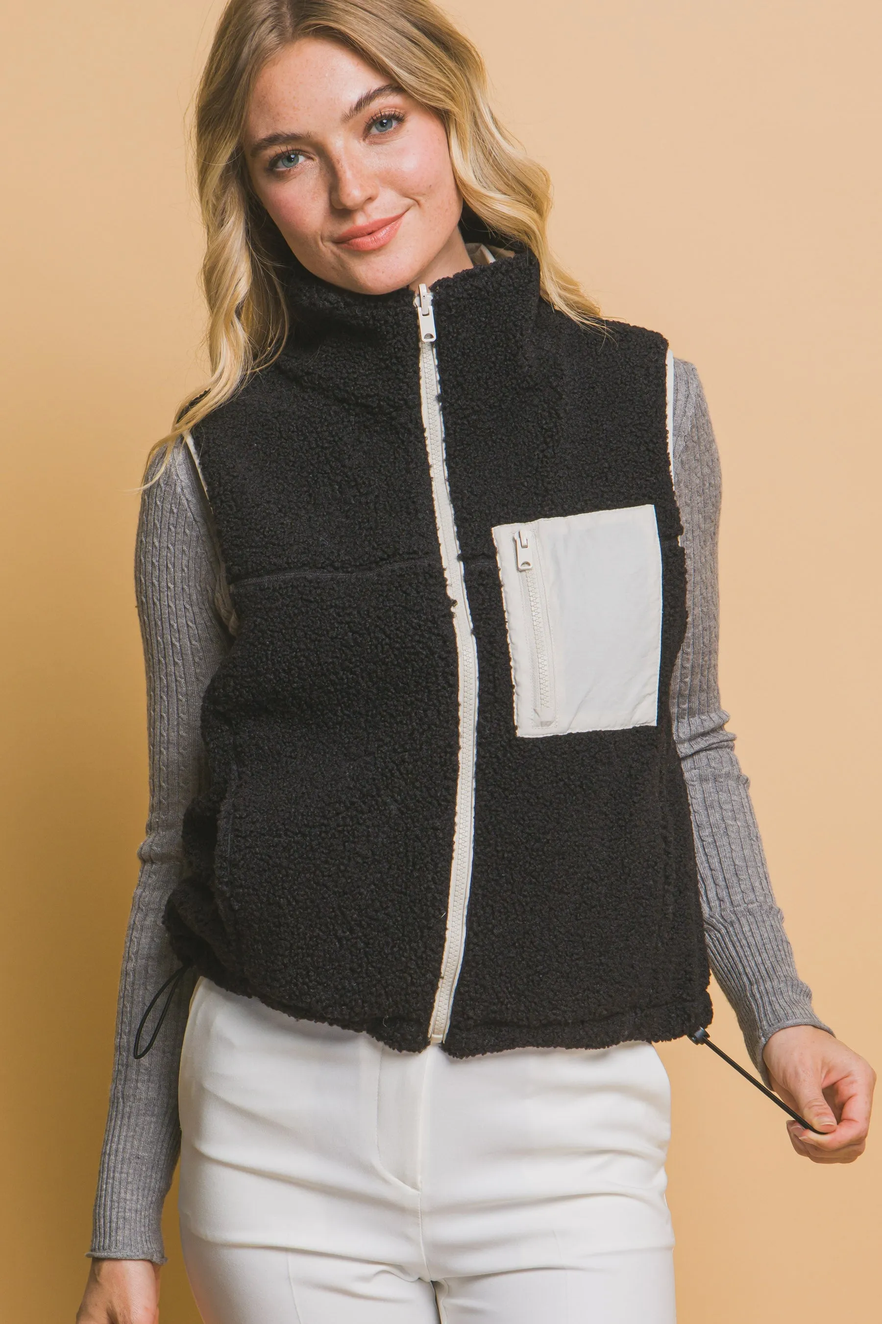 Reversible Fleece Vest With Side Pockets