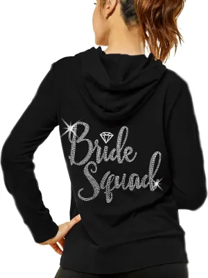 RhinestoneSash Bride Sweatshirt - Bride to Be Bridal Shower Spa Day Zip Up Jacket - Bachelorette Party Hoodie