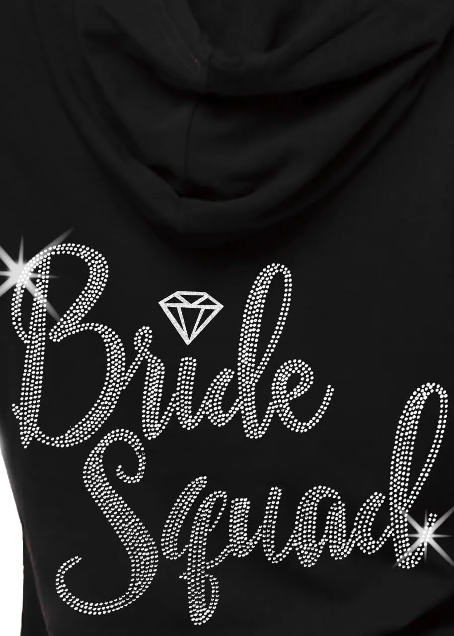 RhinestoneSash Bride Sweatshirt - Bride to Be Bridal Shower Spa Day Zip Up Jacket - Bachelorette Party Hoodie