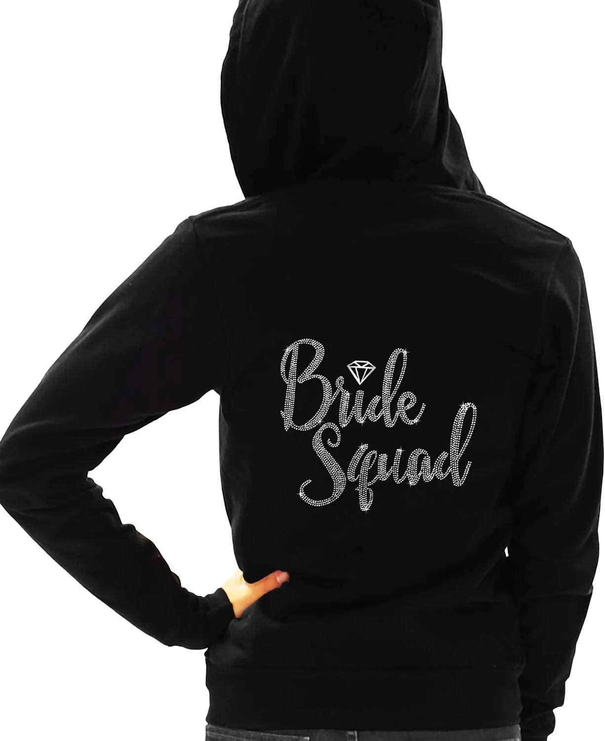RhinestoneSash Bride Sweatshirt - Bride to Be Bridal Shower Spa Day Zip Up Jacket - Bachelorette Party Hoodie