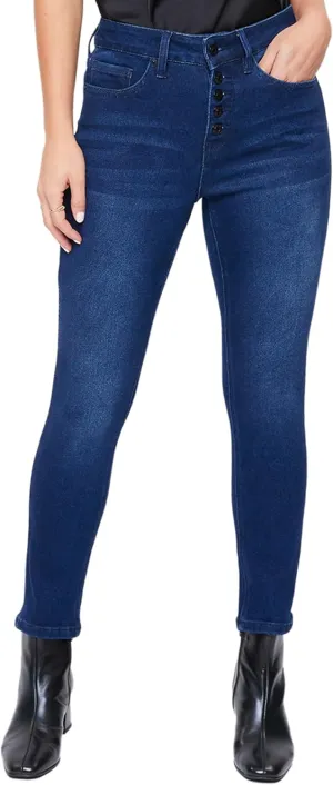 Royalty For Me Womens YMI Jeans Women's Vintage High Rise Button Fly Skinny Anklet Jeans