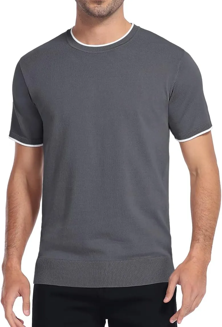 Sailwind Mens Short Sleeve Crew Neck Contrast Trim Knit T-Shirt