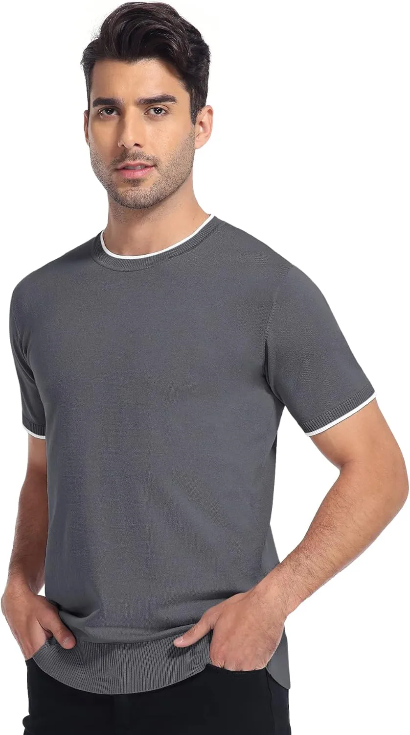 Sailwind Mens Short Sleeve Crew Neck Contrast Trim Knit T-Shirt