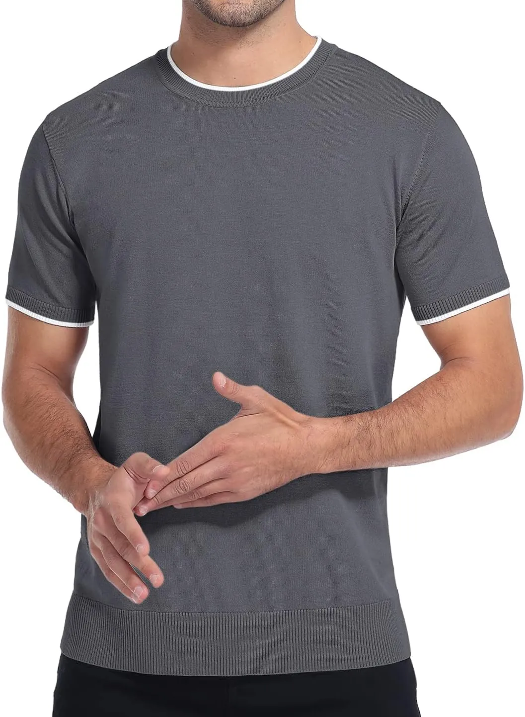 Sailwind Mens Short Sleeve Crew Neck Contrast Trim Knit T-Shirt