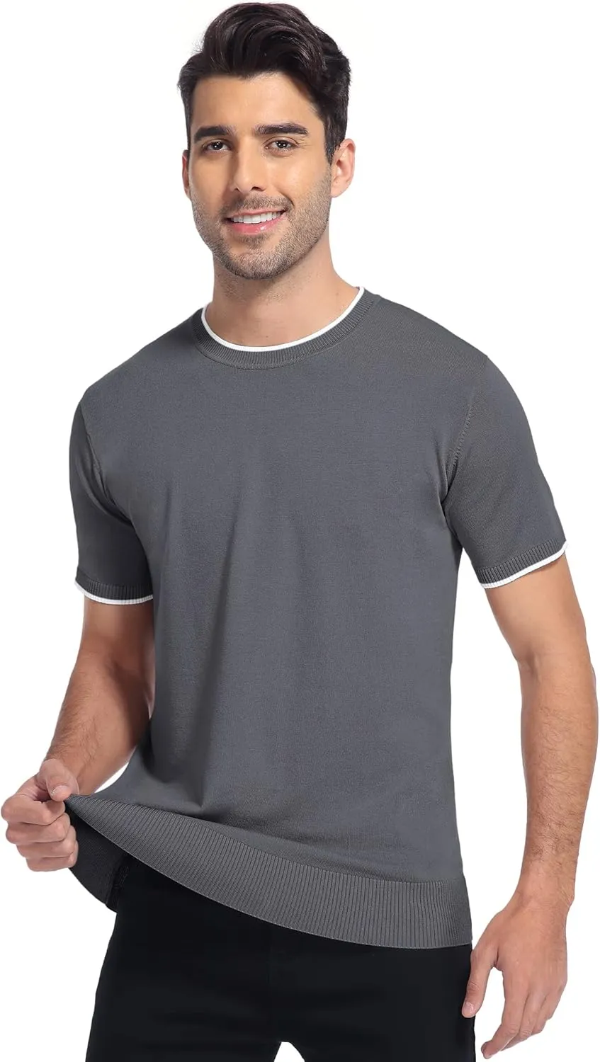 Sailwind Mens Short Sleeve Crew Neck Contrast Trim Knit T-Shirt