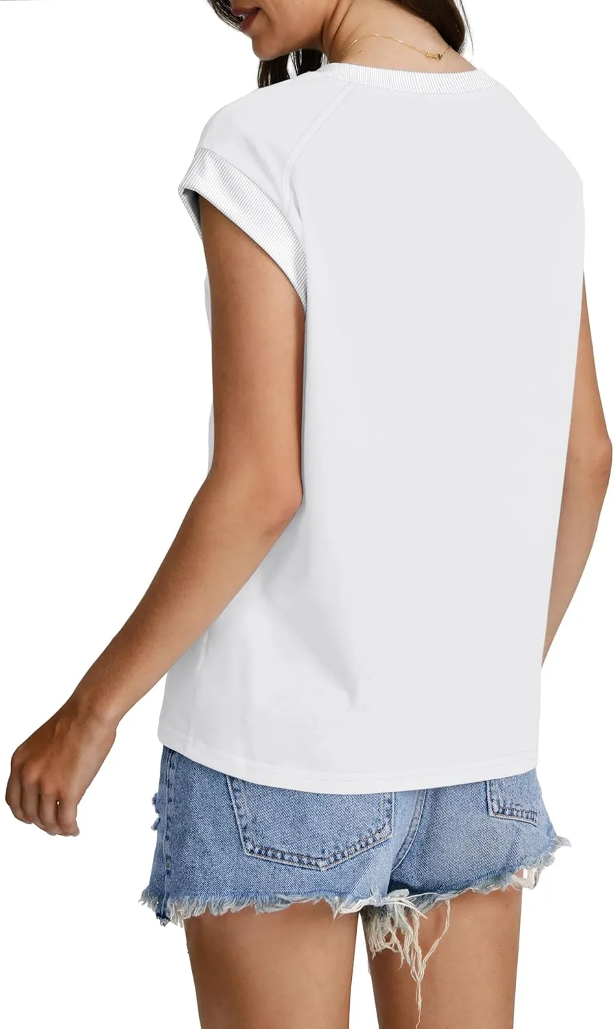 SAMPEEL Womens Tops Summer Dressy Casual Raglan Cap Sleeve T Shirts Basic Tee Shirts Trendy 2025