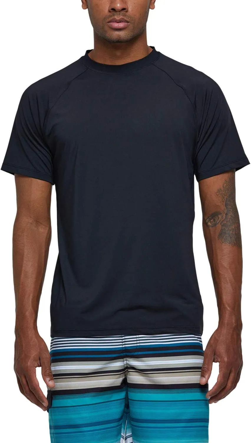 Satankud Men's UPF 50  Rashguard Swim Tee Short Sleeve Running Shirt Swimwear Swim Hiking Workout Shirts