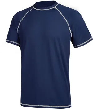Satankud Men's UPF 50  Rashguard Swim Tee Short Sleeve Running Shirt Swimwear Swim Hiking Workout Shirts