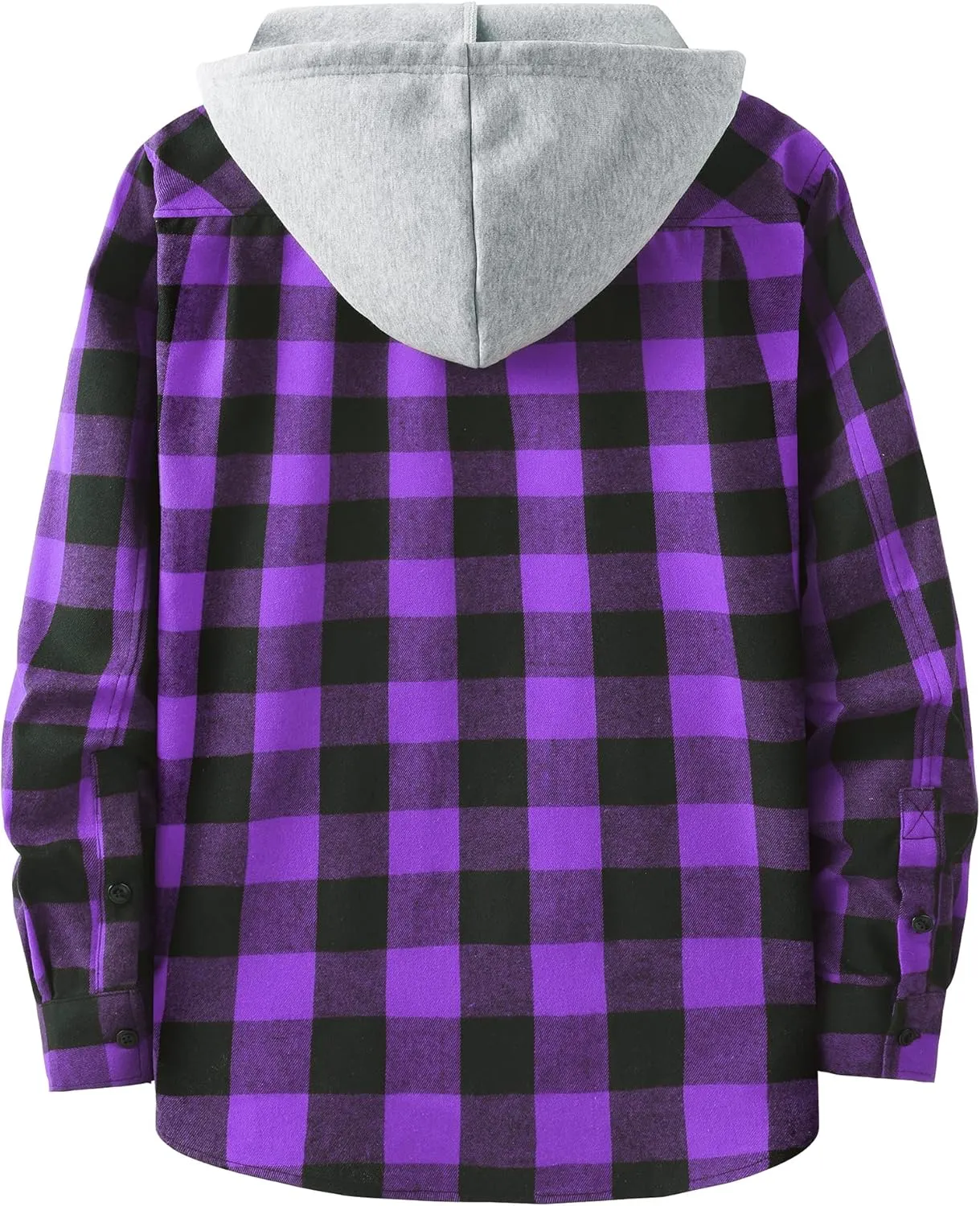 SCODI Mens Flannel Hoodie Shirt Casual Button Down Plaid Jacket Shirts Stylish Long Sleeve Shirts with Pocket