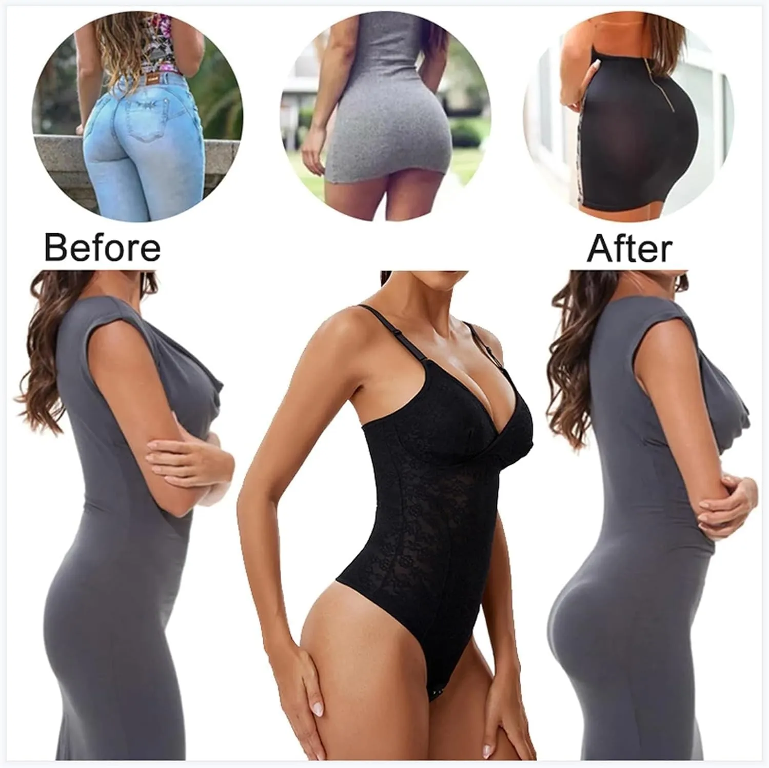 Shapewear Lace Tummy Control Shapeware Built-in Bra Corset Tops Women Shapewear Camisole Butt Lifter Jumpsuits Body Shaper