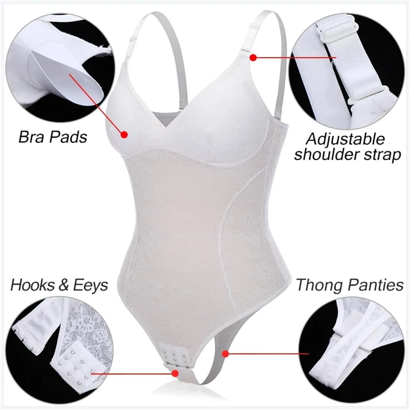 Shapewear Lace Tummy Control Shapeware Built-in Bra Corset Tops Women Shapewear Camisole Butt Lifter Jumpsuits Body Shaper