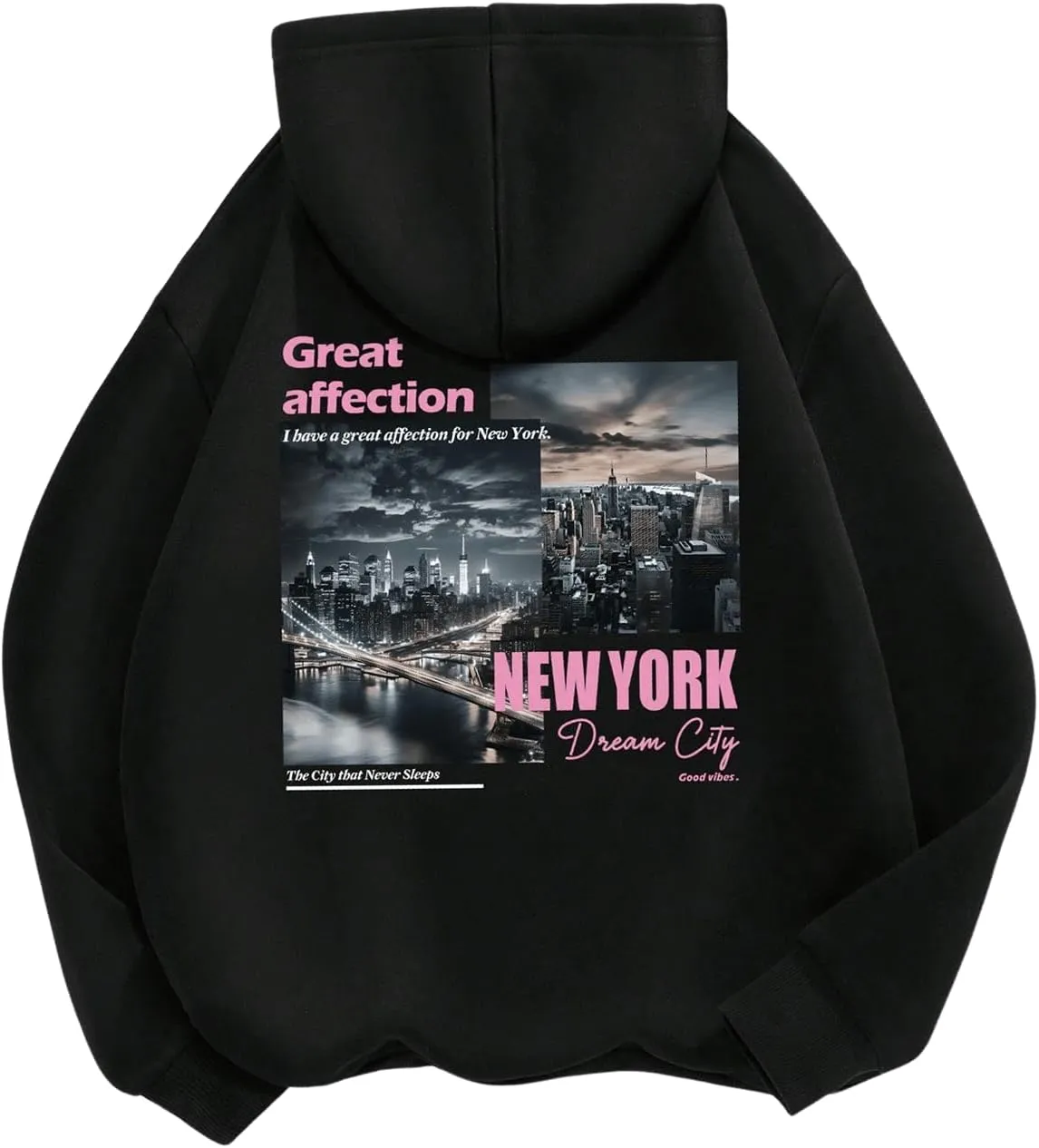 SHENHE Women's Graphic Long Sleeve Hoodie Drawstring Thermal Hoodie Pullovers Sweatshirts