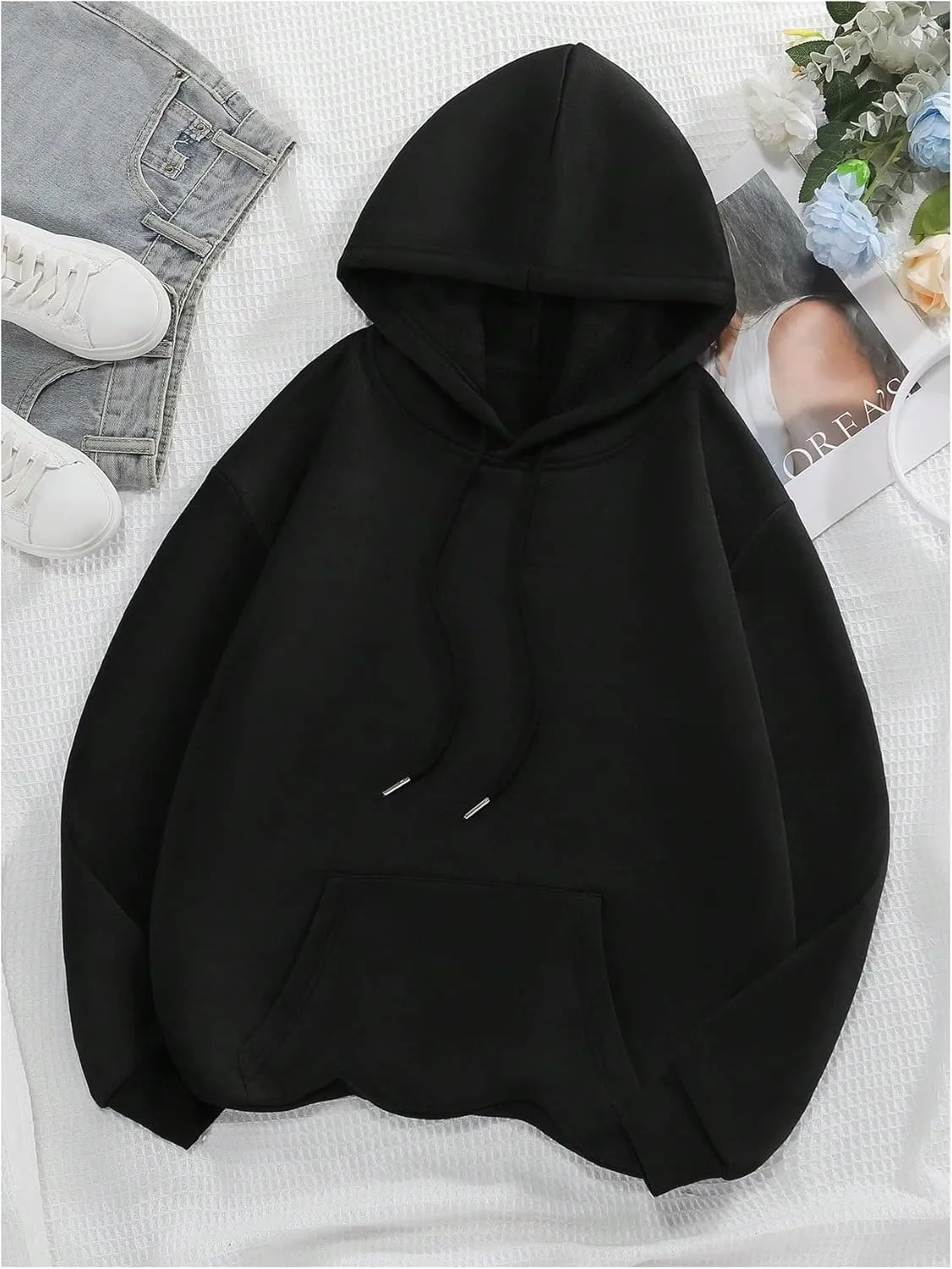 SHENHE Women's Graphic Long Sleeve Hoodie Drawstring Thermal Hoodie Pullovers Sweatshirts