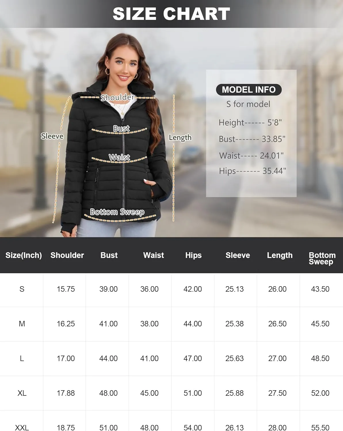 SLOWTOWN Womens Lightweight Puffer Jacket Packable Hooded Puffer Jacket Winter Puffy Coat